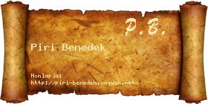 Piri Benedek névjegykártya