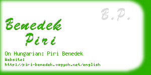 benedek piri business card